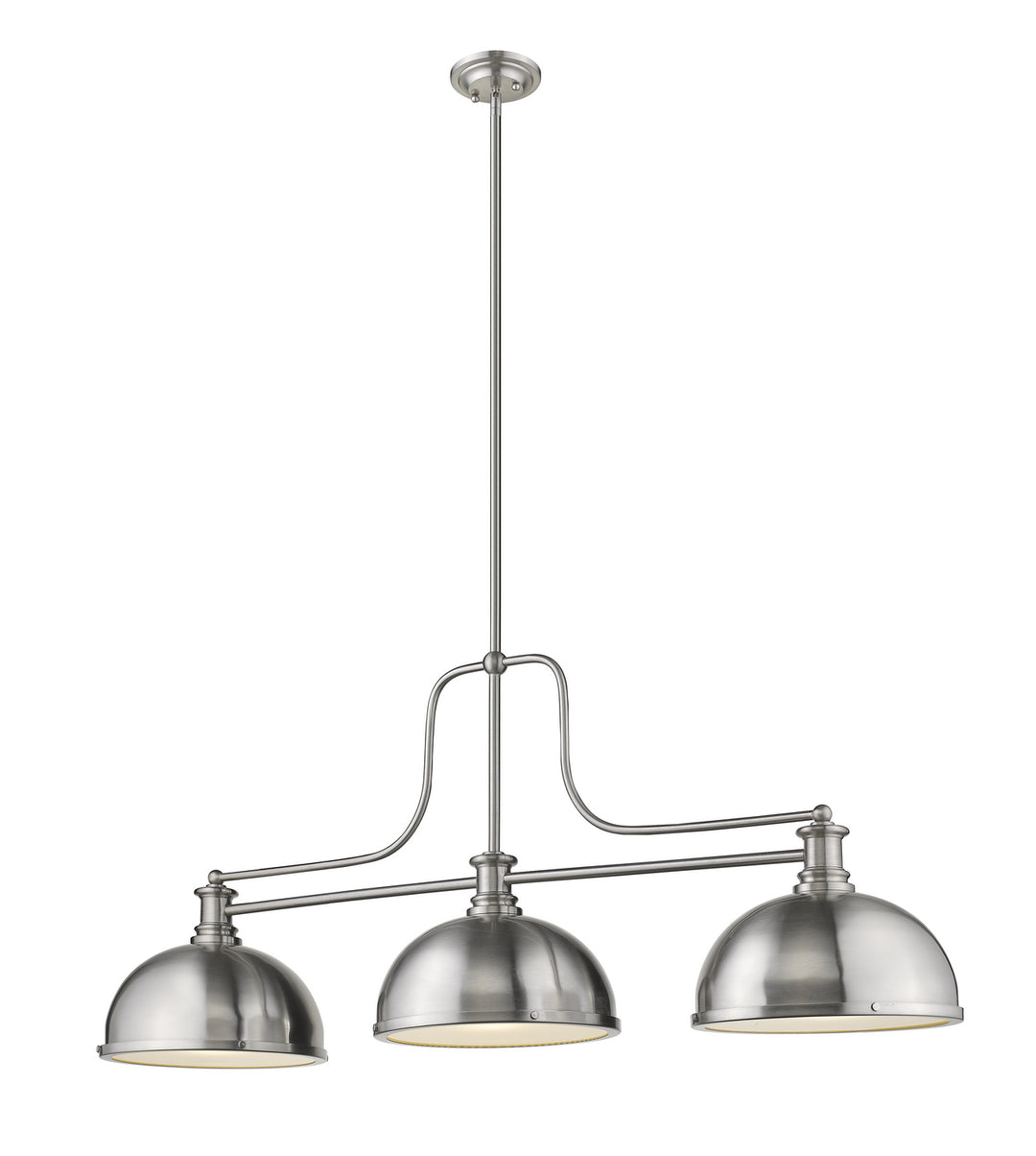 Melange Three Light Billiard in Brushed Nickel - available from The Lighting Shoppe, trusted by Canadian homeowners