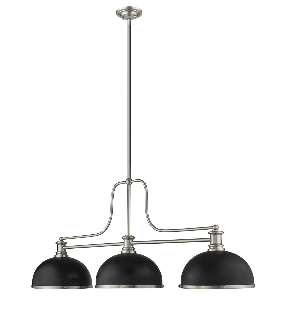 Z-Lite Canada - 725-3BN-D12MB+BN - Three Light Billiard - Melange - Brushed Nickel