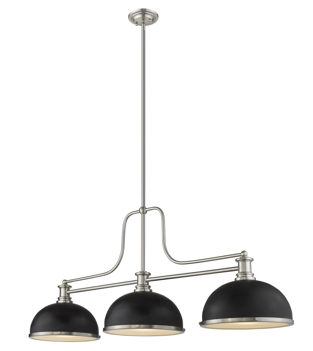 Melange Three Light Billiard in Brushed Nickel - available from The Lighting Shoppe, trusted by Canadian homeowners
