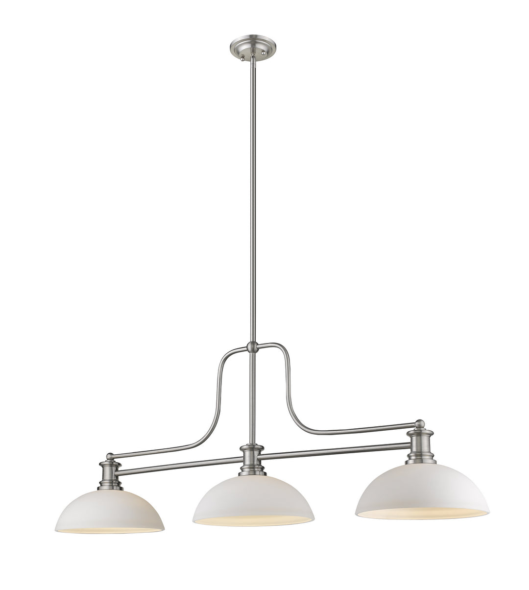 Melange Three Light Billiard in Brushed Nickel - available from The Lighting Shoppe, trusted by Canadian homeowners