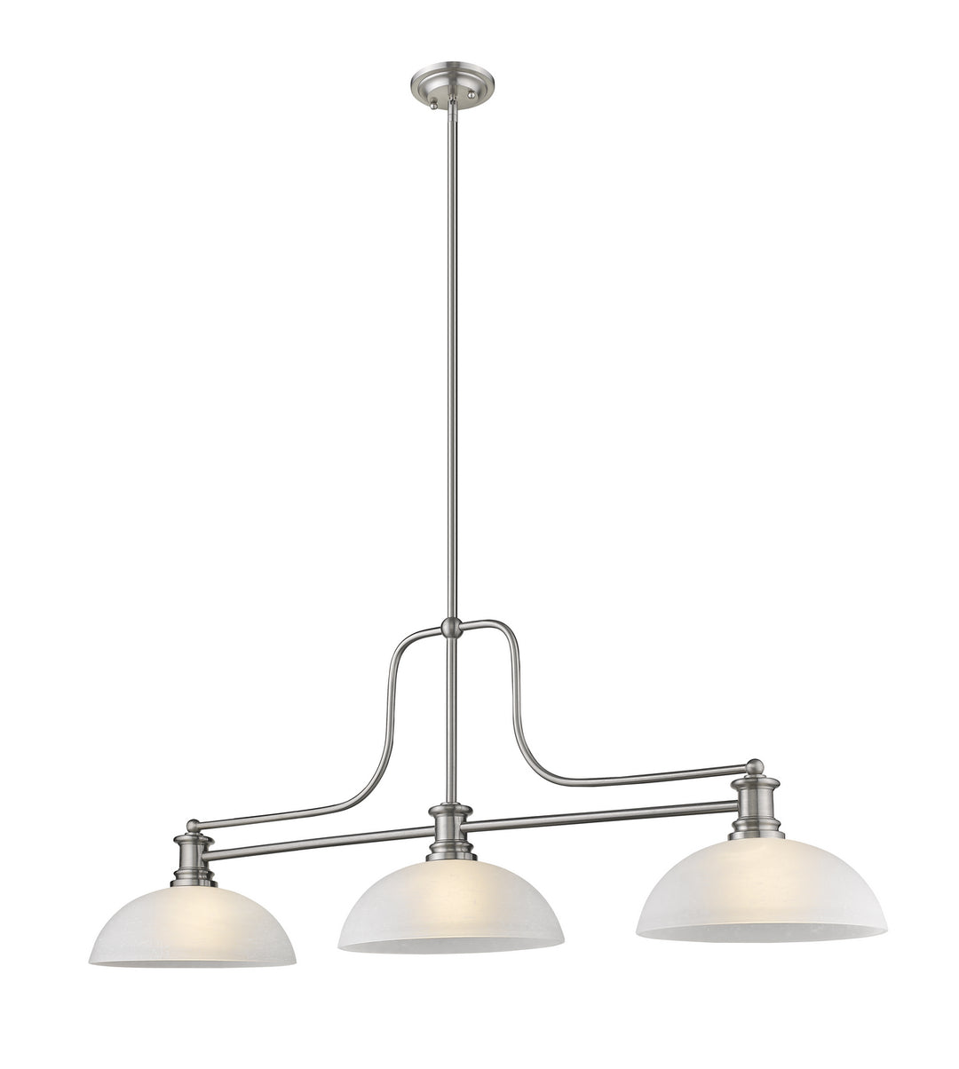 Melange Three Light Billiard in Brushed Nickel - available from The Lighting Shoppe, trusted by Canadian homeowners