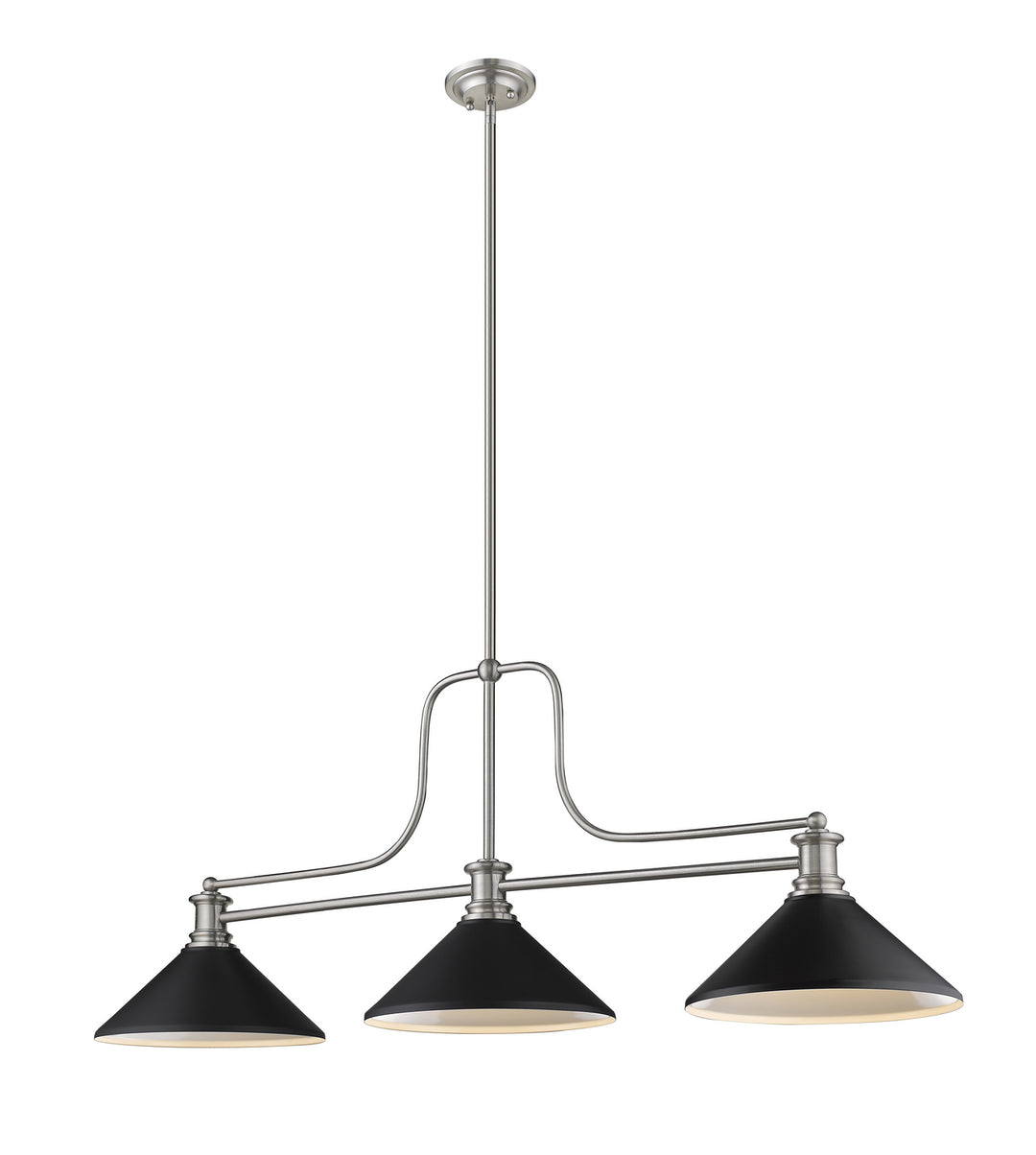 Melange Three Light Billiard in Brushed Nickel - available from The Lighting Shoppe, trusted by Canadian homeowners
