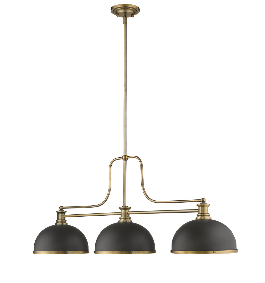 Z-Lite Canada - 725-3HBR-D12BRZ+HBR - Three Light Billiard - Melange - Heritage Brass