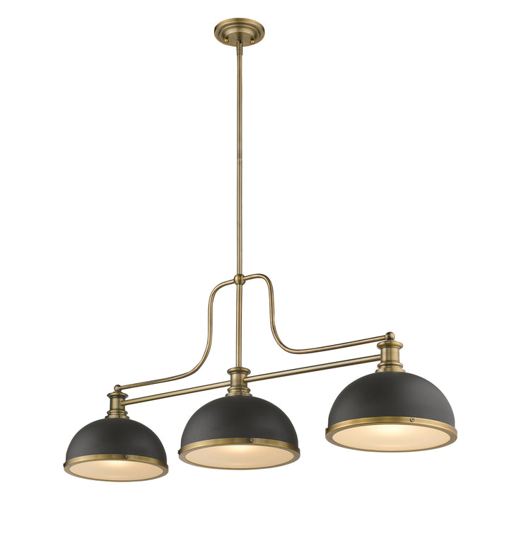 Z-Lite Canada - 725-3HBR-D12BRZ+HBR - Three Light Billiard - Melange - Heritage Brass