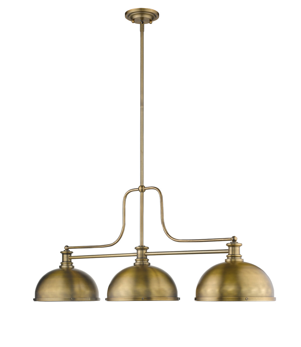 Z-Lite Canada - 725-3HBR-D12HBR - Three Light Billiard - Melange - Heritage Brass