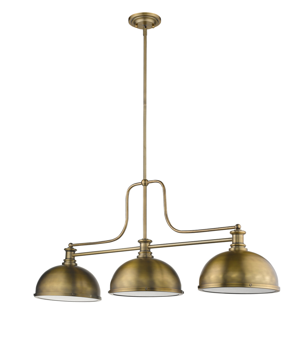 Z-Lite Canada - 725-3HBR-D12HBR - Three Light Billiard - Melange - Heritage Brass