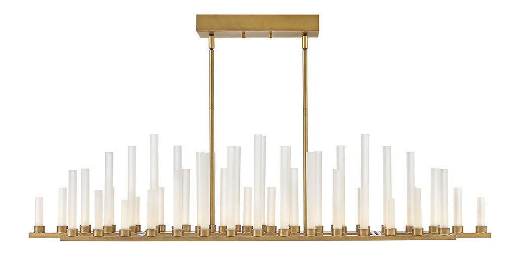 Trinity LED Linear Pendant in Heritage Brass - available from The Lighting Shoppe, trusted by Canadian homeowners