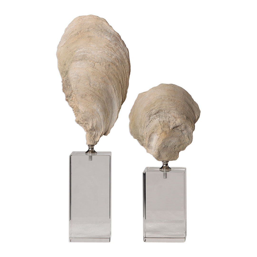 Oyster Sculpture, Set/2 in Aged Ivory - available from The Lighting Shoppe, trusted by Canadian homeowners