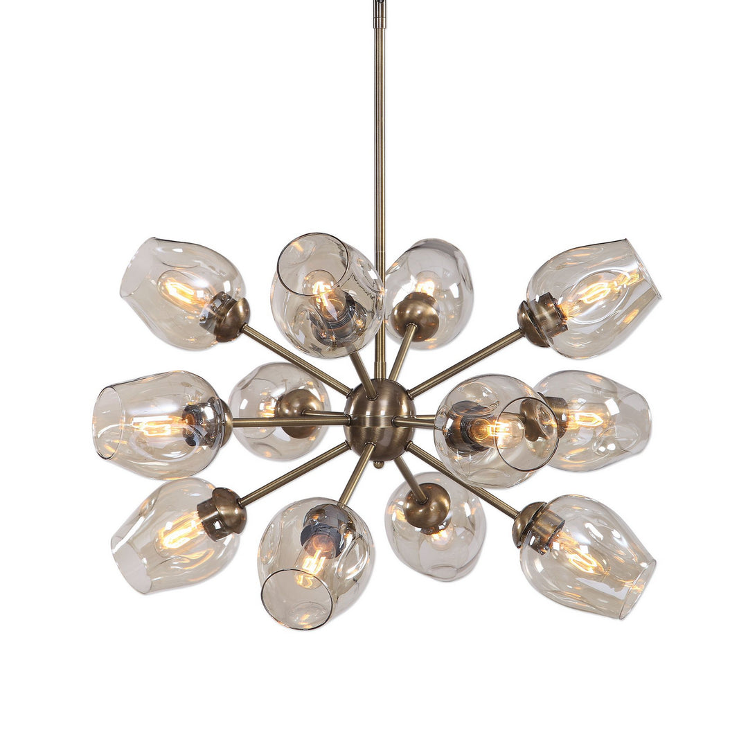 Chet 12 Light Chandelier in Antique Brass - available from The Lighting Shoppe, trusted by Canadian homeowners