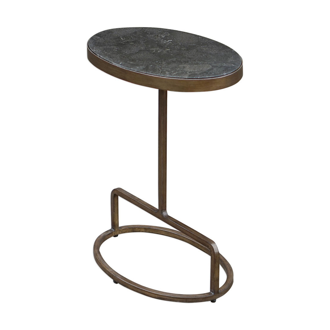 Jessenia Accent Table in Antiqued Brushed Gold - available from The Lighting Shoppe, trusted by Canadian homeowners