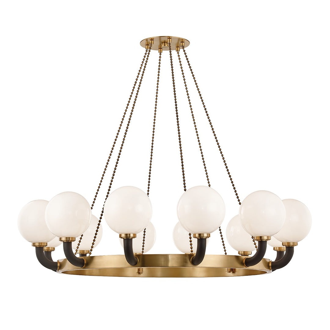 Werner 12 Light Chandelier in Aged Brass/Black - available from The Lighting Shoppe, trusted by Canadian homeowners