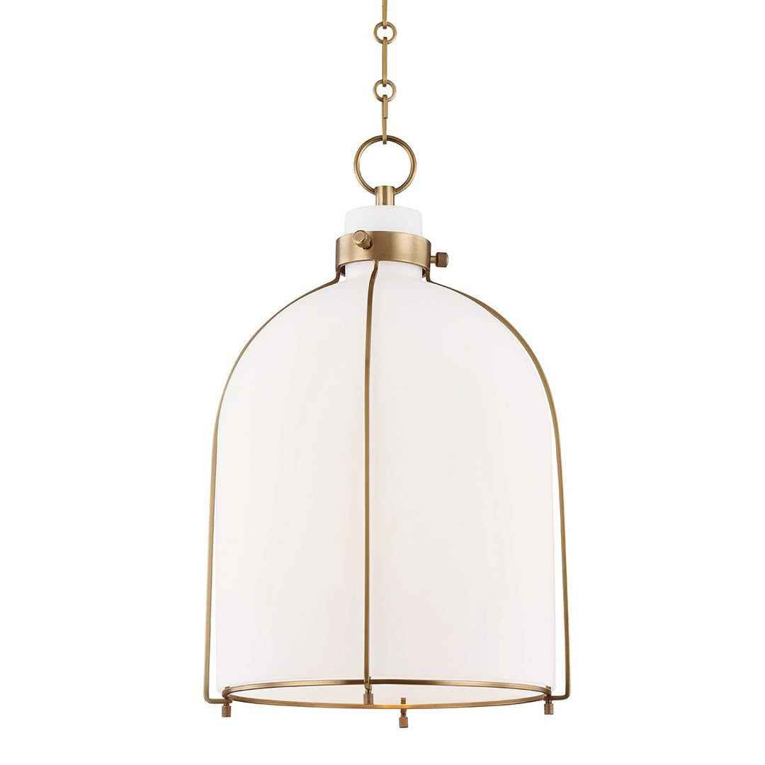 Eldridge One Light Pendant in Aged Brass - available from The Lighting Shoppe, trusted by Canadian homeowners