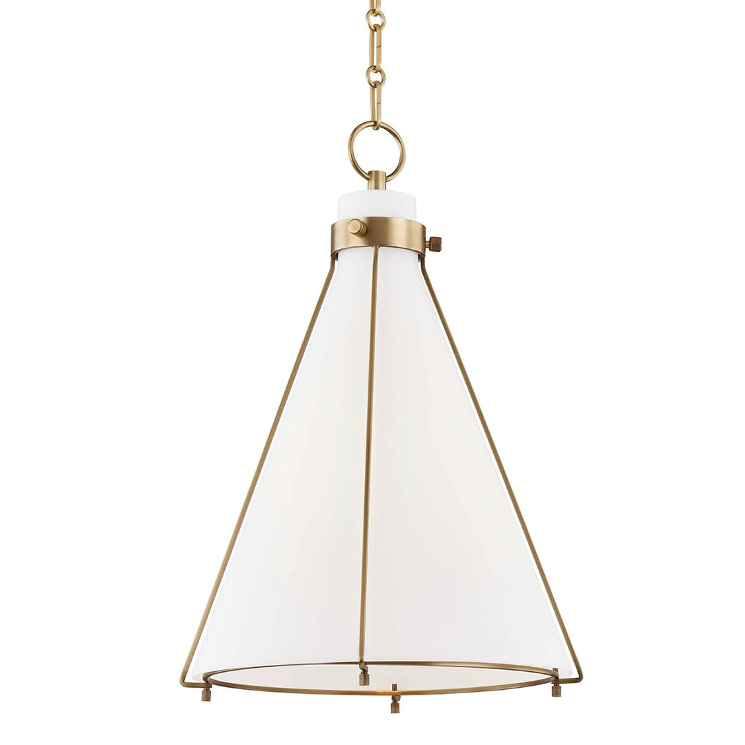 Eldridge One Light Pendant in Aged Brass - available from The Lighting Shoppe, trusted by Canadian homeowners