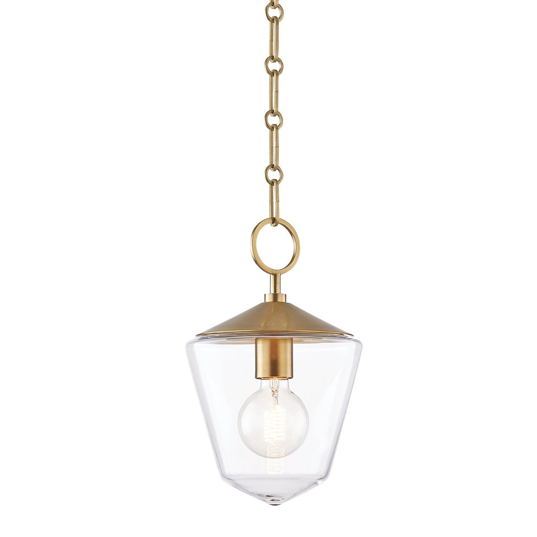 Greene One Light Pendant in Aged Brass - available from The Lighting Shoppe, trusted by Canadian homeowners