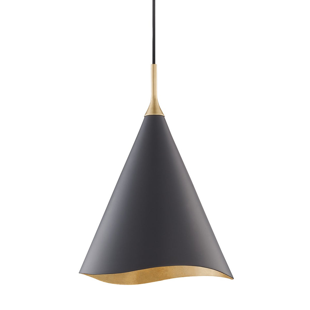 Martini One Light Pendant in Gold Leaf/Black Combo - available from The Lighting Shoppe, trusted by Canadian homeowners