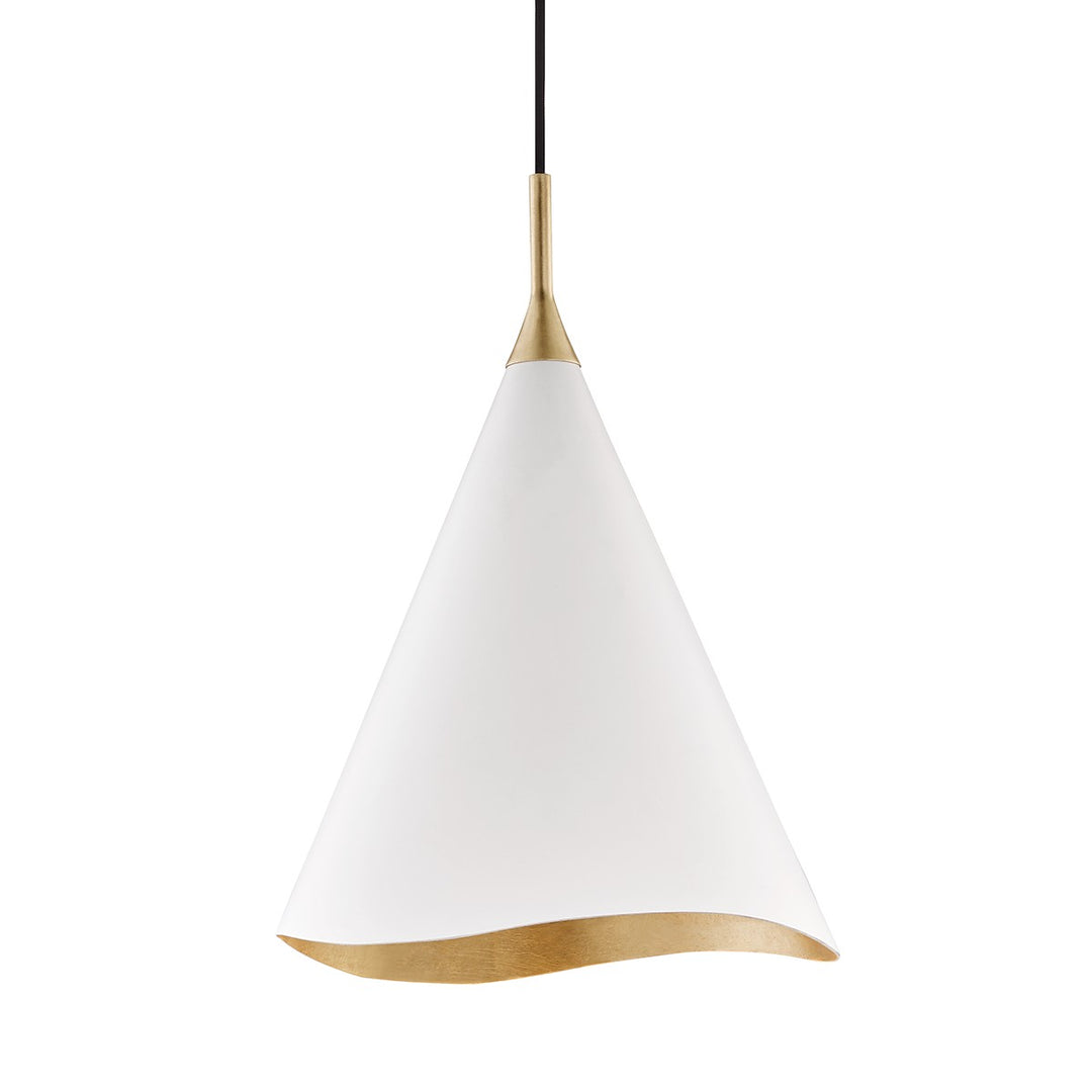 Martini One Light Pendant in Gold Leaf/Soft Off White Combo - available from The Lighting Shoppe, trusted by Canadian homeowners