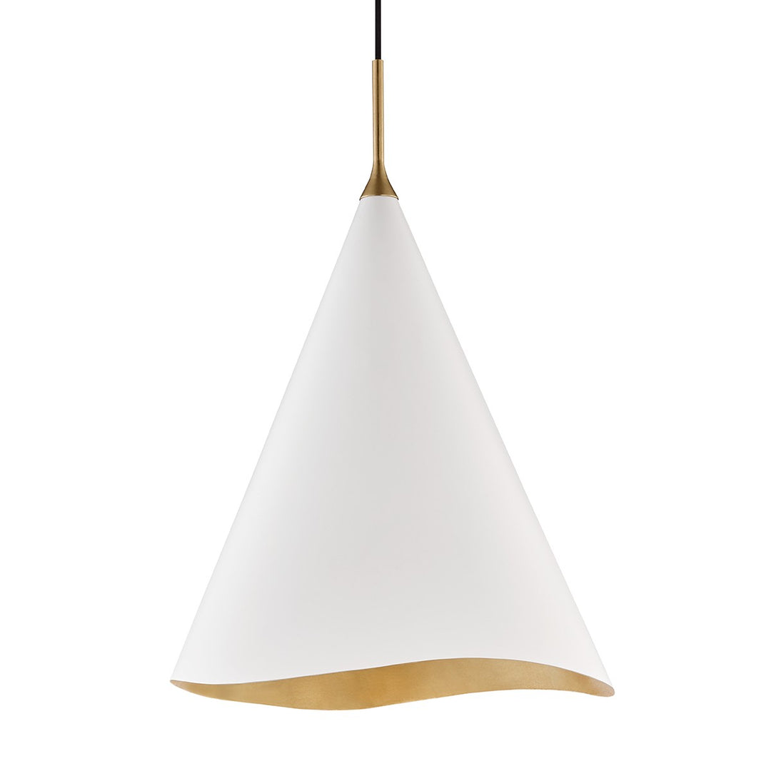 Martini One Light Pendant in Gold Leaf/Soft Off White Combo - available from The Lighting Shoppe, trusted by Canadian homeowners