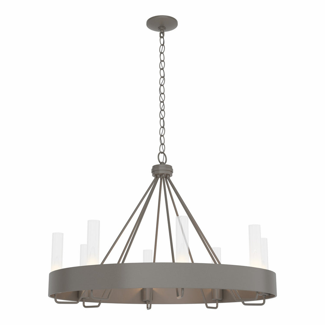 Hubbardton Forge Canada - 105040-SKT-07-ZM0611 - Eight Light Chandelier - Banded - Dark Smoke