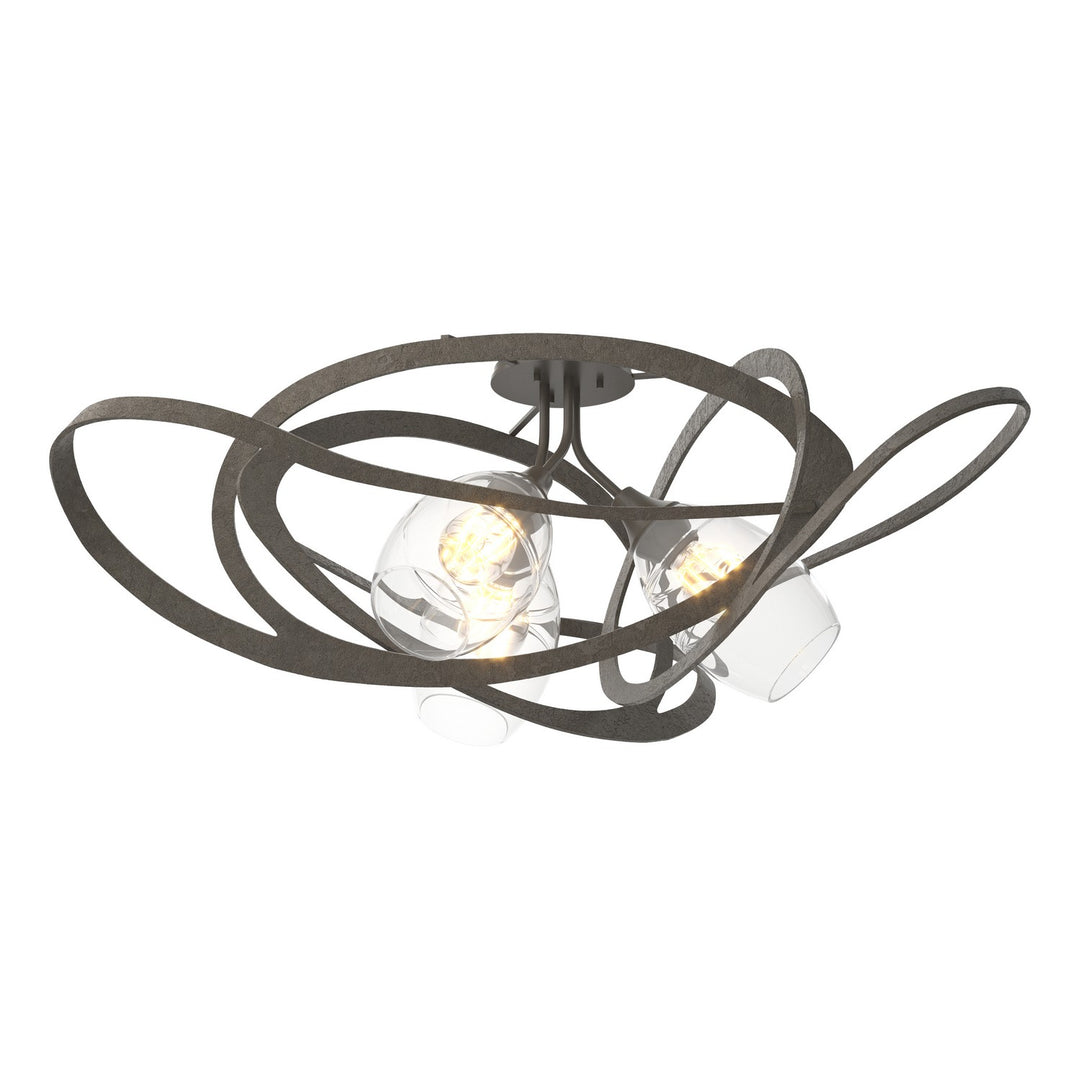 Nest Three Light Semi-Flush Mount in Dark Smoke - available from The Lighting Shoppe, trusted by Canadian homeowners