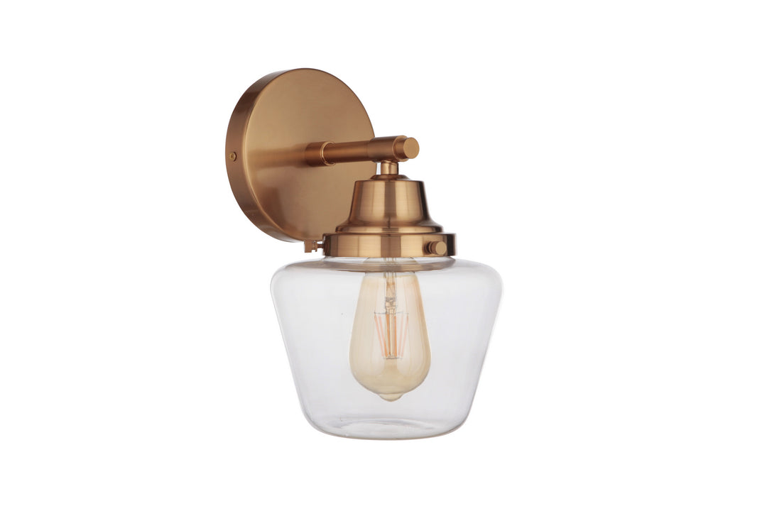 Essex One Light Wall Sconce in Satin Brass - available from The Lighting Shoppe, trusted by Canadian homeowners