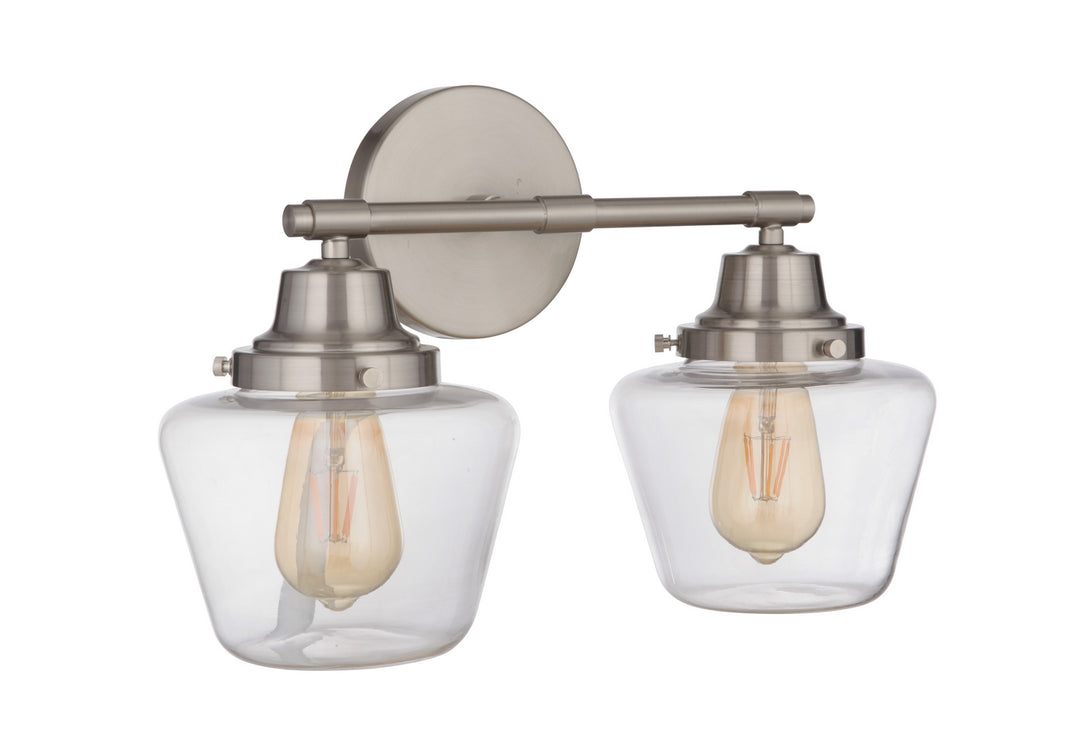 Essex Two Light Vanity in Brushed Polished Nickel - available from The Lighting Shoppe, trusted by Canadian homeowners