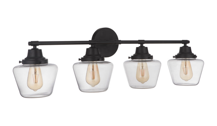 Essex Four Light Vanity in Flat Black - available from The Lighting Shoppe, trusted by Canadian homeowners