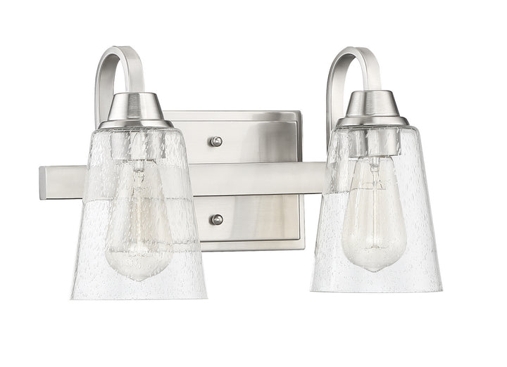 Grace Two Light Vanity in Brushed Polished Nickel - available from The Lighting Shoppe, trusted by Canadian homeowners