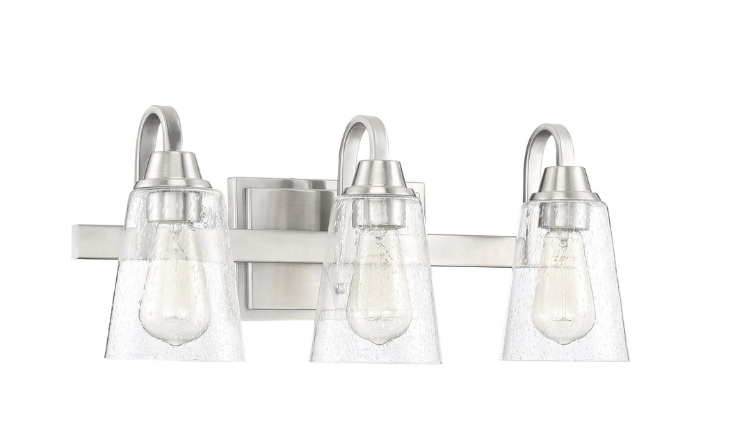 Grace Three Light Vanity in Brushed Polished Nickel - available from The Lighting Shoppe, trusted by Canadian homeowners