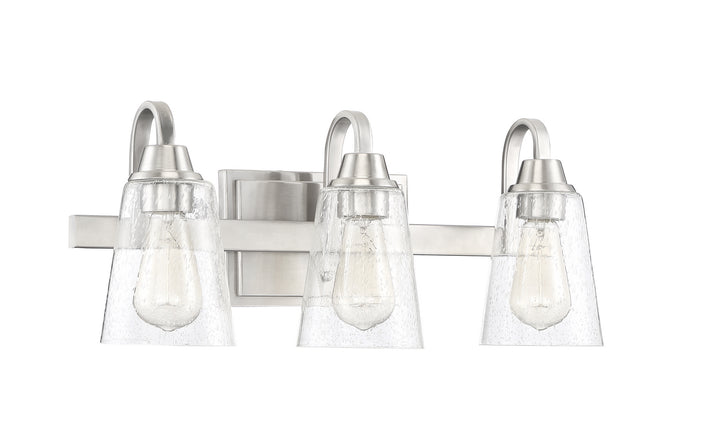 Grace Three Light Vanity in Brushed Polished Nickel - available from The Lighting Shoppe, trusted by Canadian homeowners