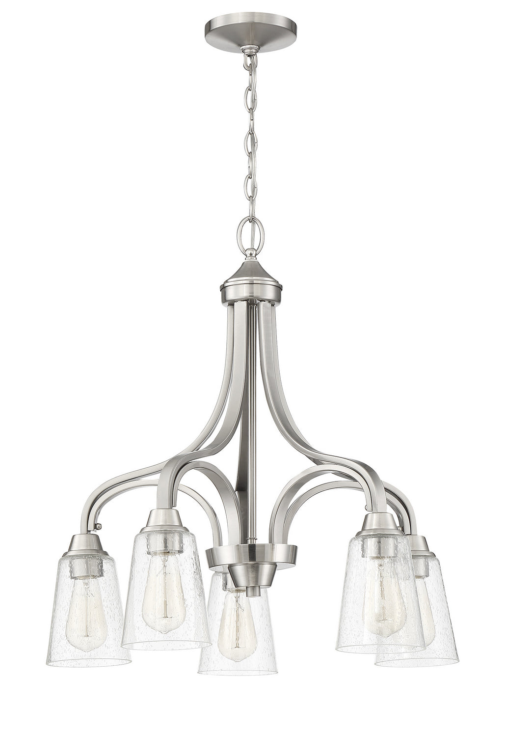 Grace Five Light Chandelier in Brushed Polished Nickel - available from The Lighting Shoppe, trusted by Canadian homeowners