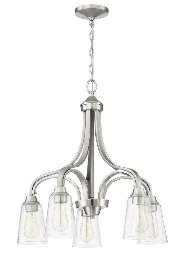 Grace Five Light Chandelier in Brushed Polished Nickel - available from The Lighting Shoppe, trusted by Canadian homeowners