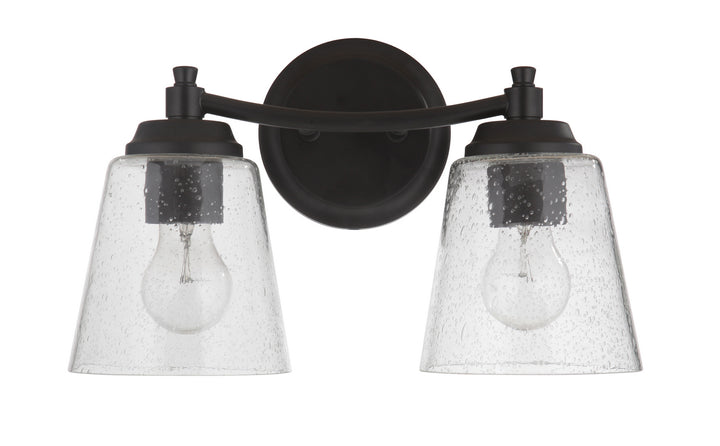 Tyler Two Light Vanity in Flat Black - available from The Lighting Shoppe, trusted by Canadian homeowners