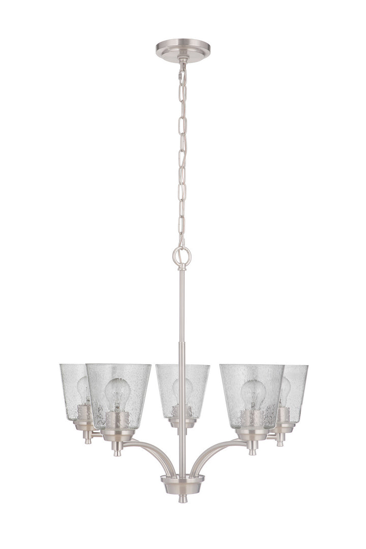 Tyler Five Light Chandelier in Brushed Polished Nickel - available from The Lighting Shoppe, trusted by Canadian homeowners