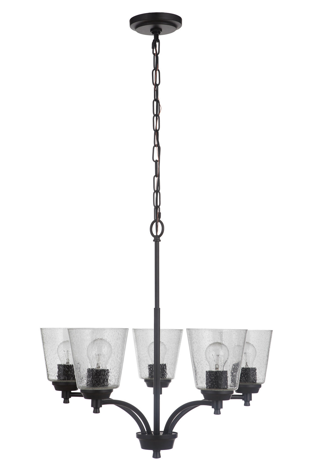 Tyler Five Light Chandelier in Flat Black - available from The Lighting Shoppe, trusted by Canadian homeowners