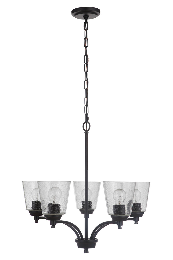 Tyler Five Light Chandelier in Flat Black - available from The Lighting Shoppe, trusted by Canadian homeowners
