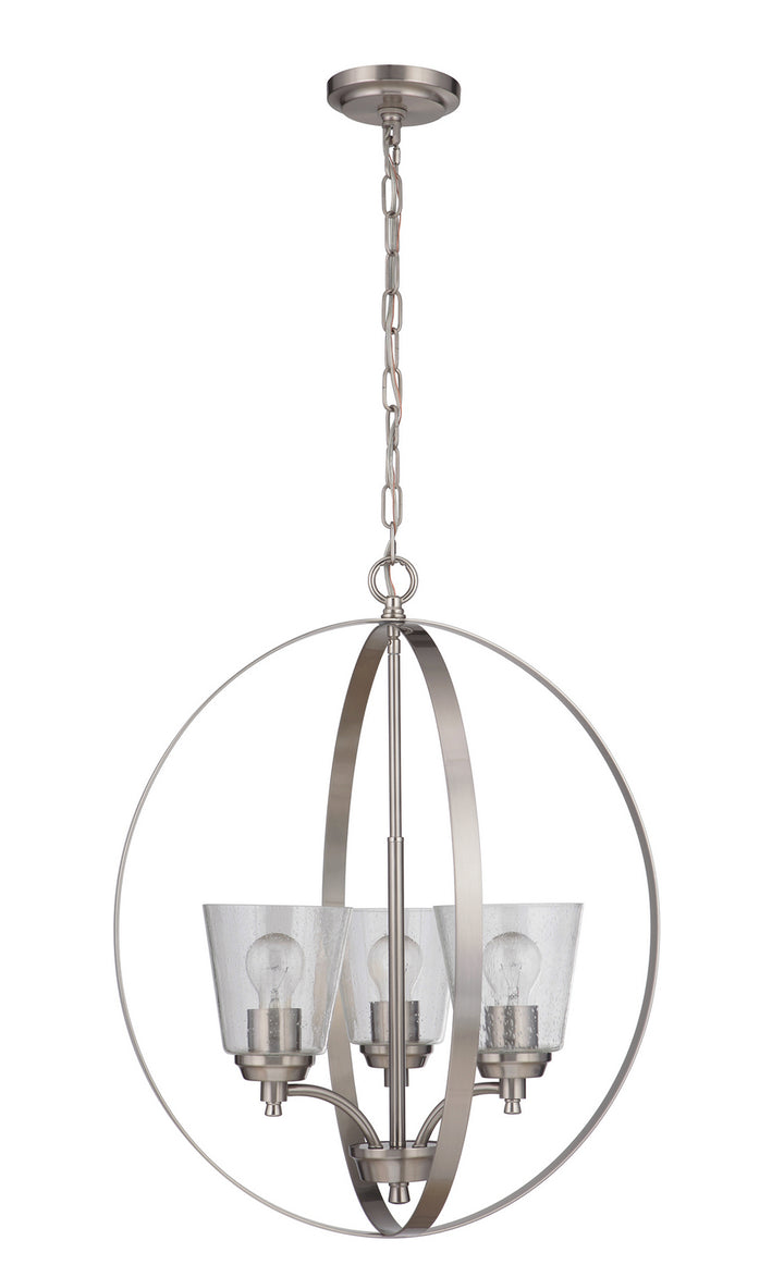Tyler Three Light Foyer Pendant in Brushed Polished Nickel - available from The Lighting Shoppe, trusted by Canadian homeowners