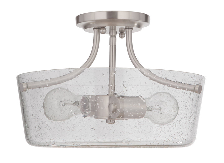 Tyler Two Light Semi Flush Mount in Brushed Polished Nickel - available from The Lighting Shoppe, trusted by Canadian homeowners