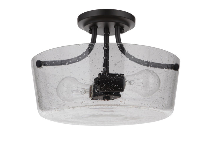 Tyler Two Light Semi Flush Mount in Flat Black - available from The Lighting Shoppe, trusted by Canadian homeowners