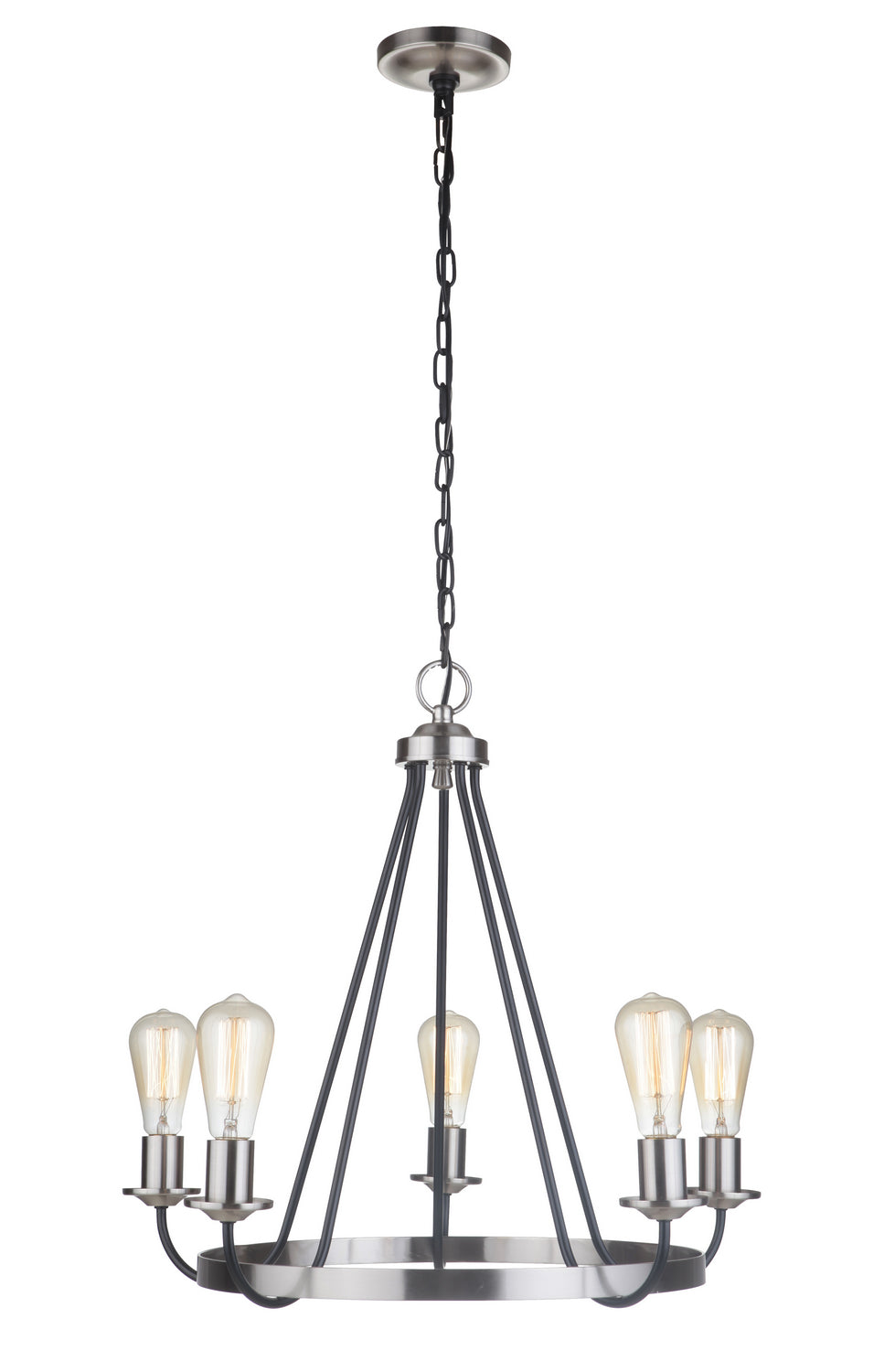 Craftmade Canada - 50325-FBBNK - Five Light Chandelier - Randolph - Flat Black/Brushed Polished Nickel