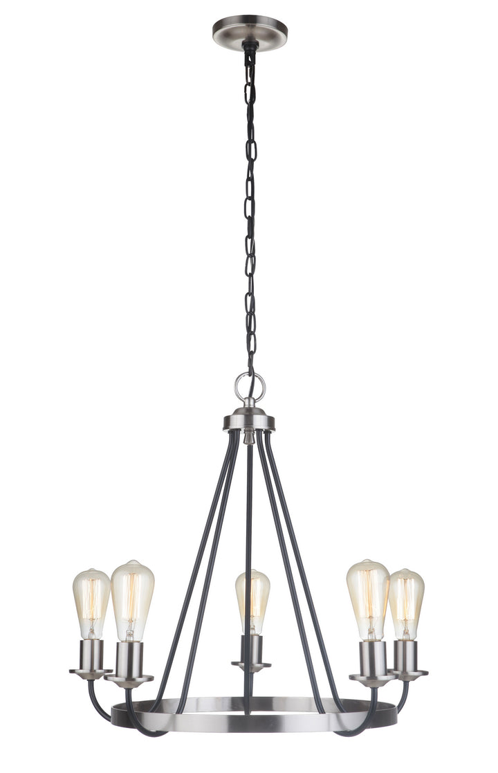 Craftmade Canada - 50325-FBBNK - Five Light Chandelier - Randolph - Flat Black/Brushed Polished Nickel