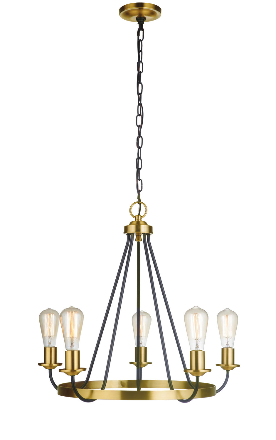 Craftmade Canada - 50325-FBSB - Five Light Chandelier - Randolph - Flat Black/Satin Brass