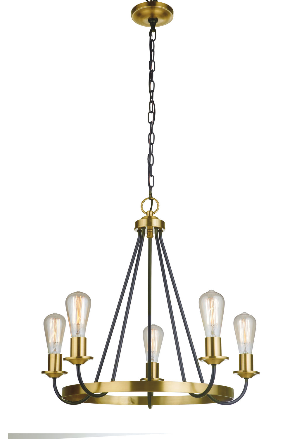 Craftmade Canada - 50325-FBSB - Five Light Chandelier - Randolph - Flat Black/Satin Brass