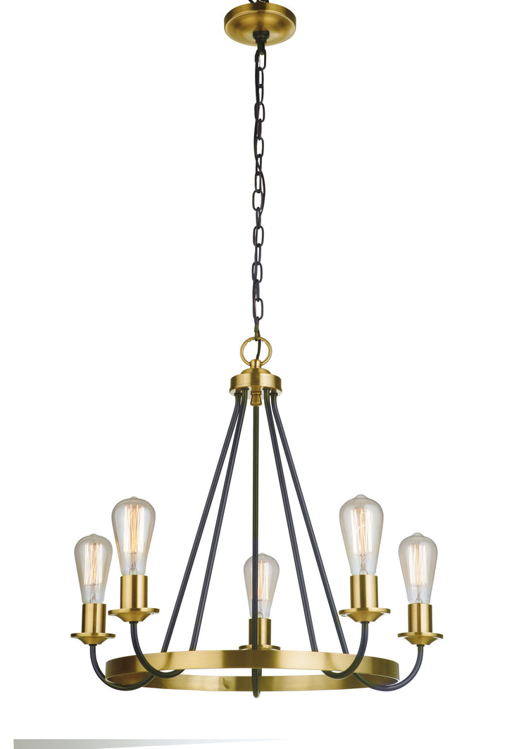 Craftmade Canada - 50325-FBSB - Five Light Chandelier - Randolph - Flat Black/Satin Brass