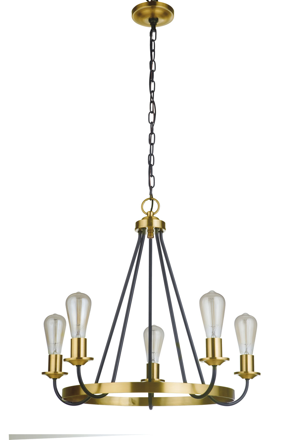 Craftmade Canada - 50325-FBSB - Five Light Chandelier - Randolph - Flat Black/Satin Brass