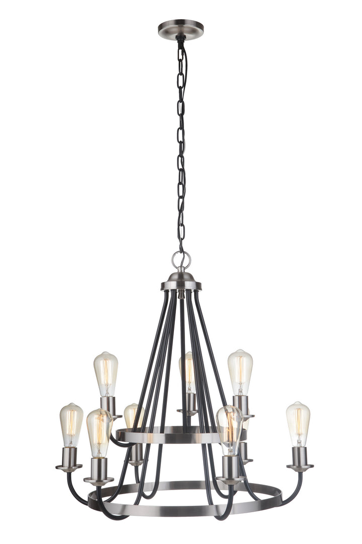 Craftmade Canada - 50329-FBBNK - Nine Light Chandelier - Randolph - Flat Black/Brushed Polished Nickel