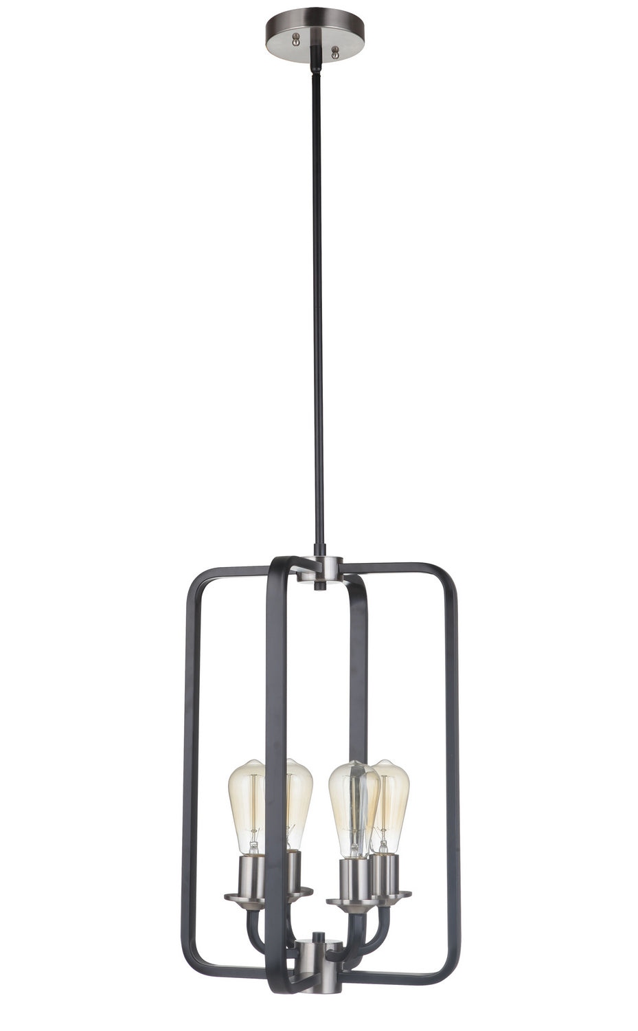 Randolph Four Light Foyer Pendant in Flat Black/Brushed Polished Nickel - available from The Lighting Shoppe, trusted by Canadian homeowners