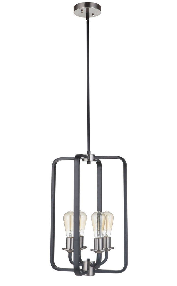 Randolph Four Light Foyer Pendant in Flat Black/Brushed Polished Nickel - available from The Lighting Shoppe, trusted by Canadian homeowners