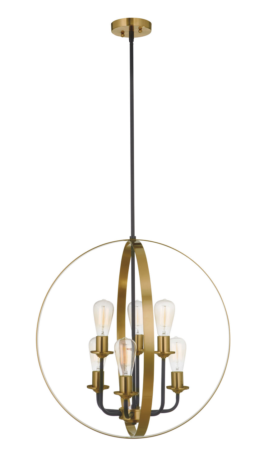 Craftmade Canada - 50336-FBSB - Six Light Foyer Pendant - Randolph - Flat Black/Satin Brass