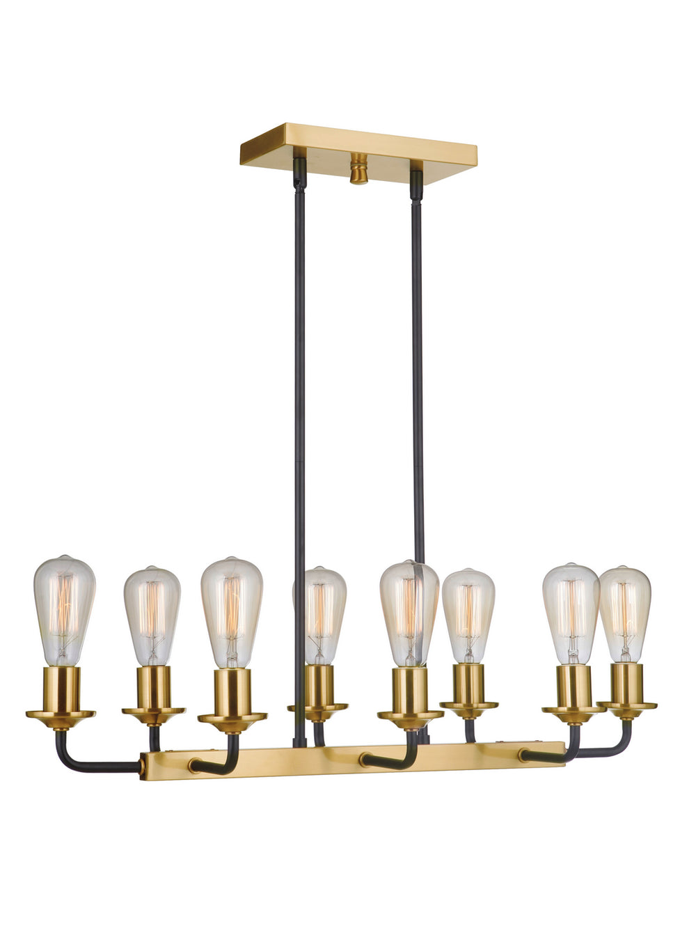 Craftmade Canada - 50378-FBSB - Eight Light Island Pendant - Randolph - Flat Black/Satin Brass