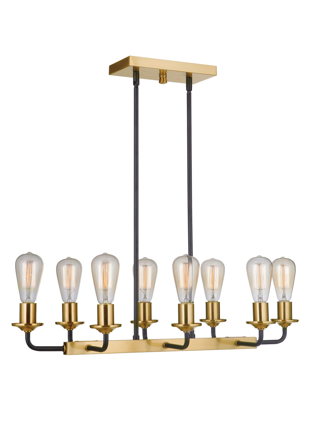 Craftmade Canada - 50378-FBSB - Eight Light Island Pendant - Randolph - Flat Black/Satin Brass
